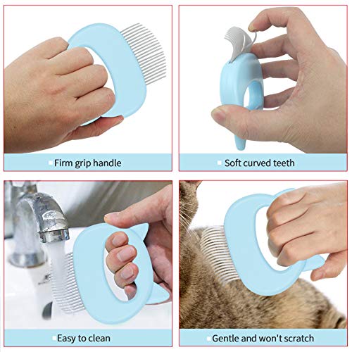 Cat Grooming Comb, KissDate 4Pack Pet Hair Comb Includes 2Pcs Gentle Painless Deshedding Matted Tangled Cat Massage… - Image 4