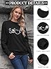 Yihelian Long Sleeve Tops Women Crew Neck Sweatshirt Smile Daisy Graphic Print Shirt Ladies Fashion Casual Blouse Black #4