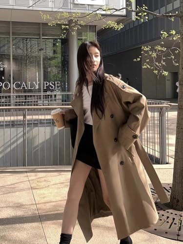 Oversized Long Women’s Trench Coats Double-Breasted Duster Coat Windbreaker Overcoat for Women Spring Fall Outerwear4
