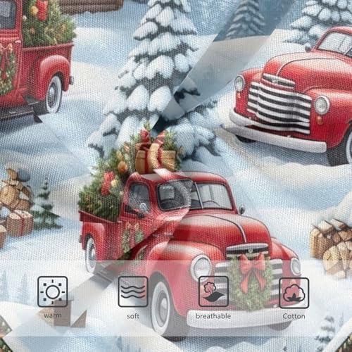 Toddler Girl Briefs, Christmas Vintage Red Trucks Girls' Cotton Brief Underwear, 2T–8 Years3