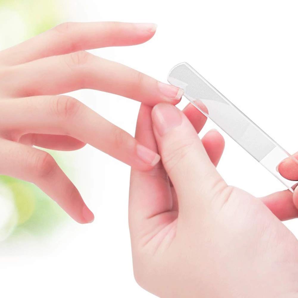 blackbirdlee Manicure Fingernail Files, Professional Glass Dead Skin Remover Nail File Buffer Polisher Manicure Tool, Professional Nail Polish Art Salon Tool