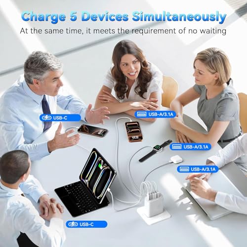 2-Pack 60W 5-Port（3A+2C Multi-Port Charging Station with Wall Plug. - image 5