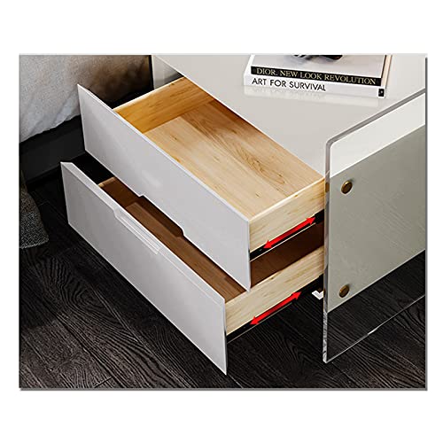 Table de chevet bois gris 2 tiroirs petit meuble de rangement chambre et salon 60cm - 7