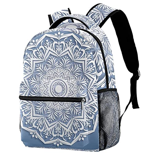 Sac à dos voyage mandala blanc confortable pour dos enfant