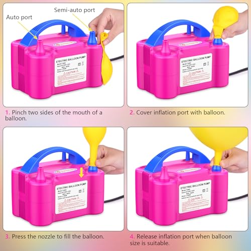 Image of IDAODAN Electric Balloon Pump, Portable Electric Balloon Blower Machine Inflator Air Pump for Party Decorations