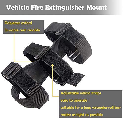 Fire Extinguisher Holder Fire Extinguisher Mount Fire Extinguisher Mounting Bracket Roll Cage Fire Extinguisher Mount Fire Extinguisher Kit Compatible with Jeep Wrangler CJ YJ LJ TJ JK JKU JL