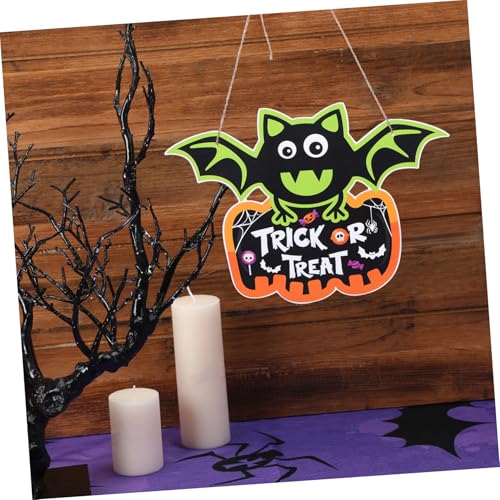 Décoration Halloween porte entrée suspendre : kit de 10 panneaux muraux durables citrouille