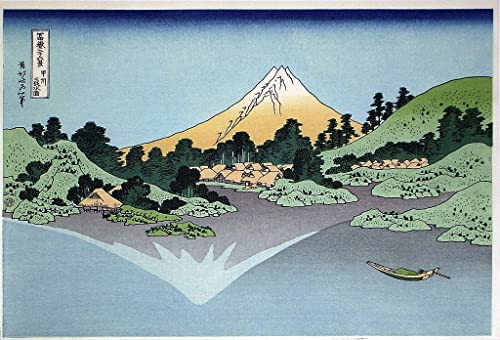 Affiche Toile Reflet de l'eau Hokusai pour habiller un grand mur vide