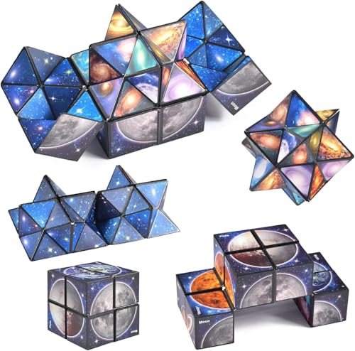 2 in 1 Sternenklarer Himmel Zauberwürfel Infinity - Zauberwürfel Kinder - 3D-Puzzle-Würfel - Magic Cube - Stressabbau Spielzeug, Lernspiel Geschenke für Kinder Erwachsene
