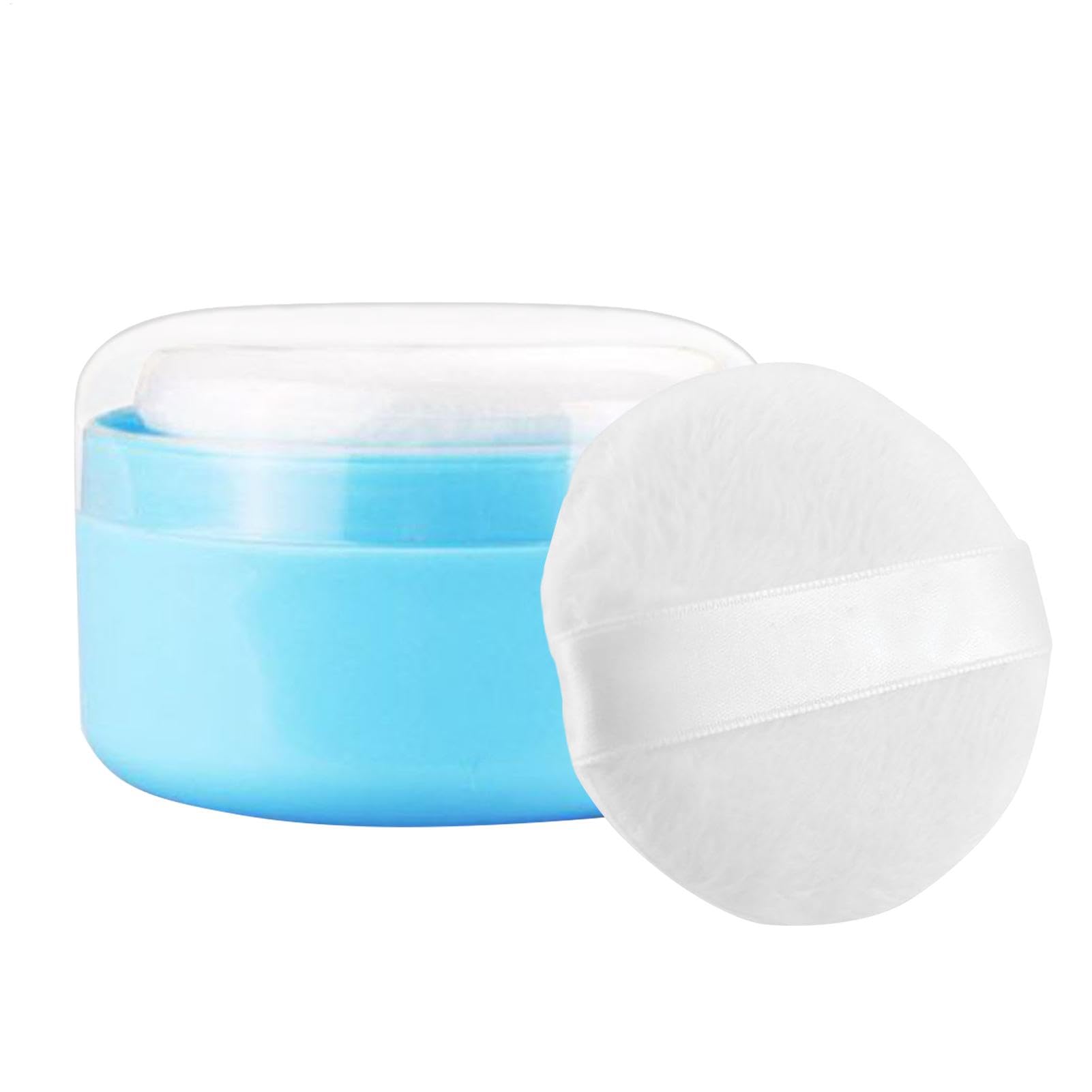 Body Powder Puff and Container, Leak-Proof Loose Dusting Box, Body Powder Puff and Container for Bath and Travel, Ideal for Women and Baby