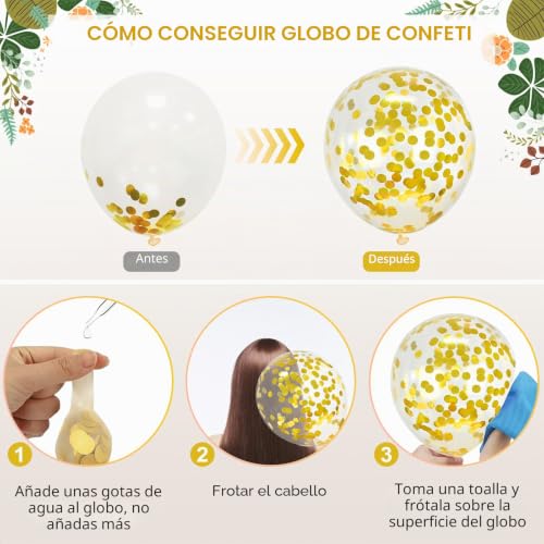 Miniatura 7 de Globo Verde Salvia, 60 Piezas 12 Pulgadas Verde Blanco Metálico Dorado Confeti Globo Para Cumpleaños Hombres Mujeres Baby Shower Boda Aniversario Compromiso Revelación Género Fiesta Safari Jungla Deco