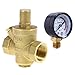 Produktbild UKCOCO DN20 Heavy Duty Einstellbare Messing Wasserdruckminderer Regler Ventile mit Wasserdruckmessgerät