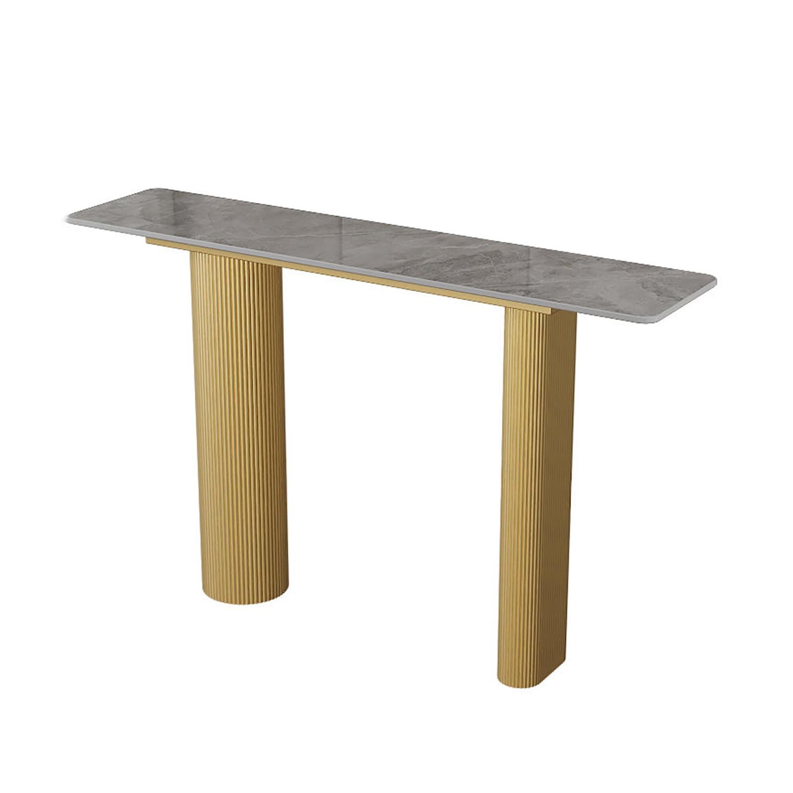 Mesa consola contemporánea con base de metal para la entrada de casa