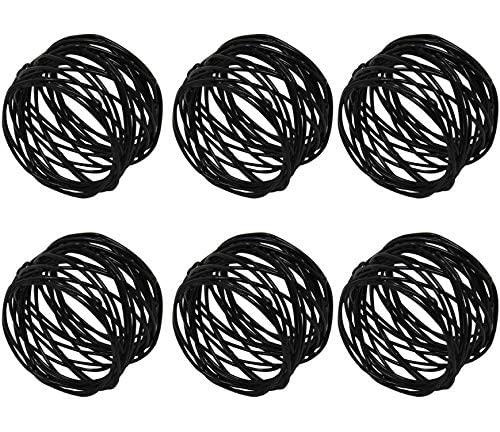 Image of SKAVIJ Handmade Twisted Wire Mesh Napkin Rings Holders Decor Dinner Party Wedding Thanksgiving Christmas Gathering (Black 10pcs)