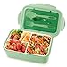 vitutech Lunch Box, Bento Box Boite Bento avec Fourchette Et 3 Compartiments1400ml Sécurité Anti-Fuite Écologique Hermétique Boîte à Repas pour Le Pique-Nique, l'école, Le Travail, Vert