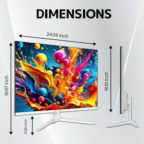 Image of CRUA 28 Inch White Monitor, 4K UHD+ 3840x2560 IPS 60Hz Computer Monitors, 15:10 Aspect Ratio, 120% sRGB 10-Bit Color, Support FreeSync, Built-in Speakers, USB Type-C, HDMI 2.0 & DP 1.4, Wall Mountable