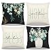 Dremisland Juego de 4 Fundas de Cojín Decorativas con Hojas de Eucalipto Lino Beige y Negro Fundas de Almohada para Exteriores Sofá Granja Decoración del Hogar