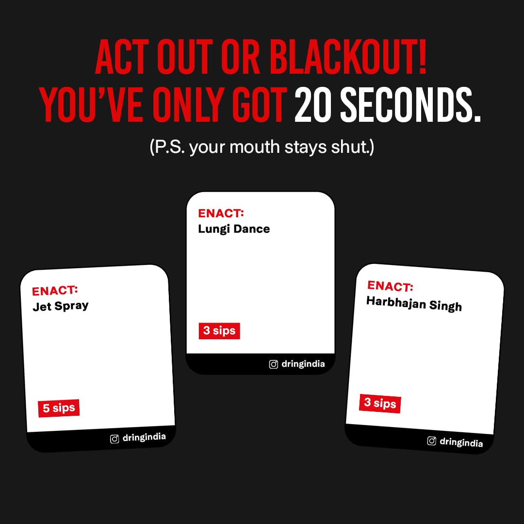 Dring Dramadol - The Wildest Charades Party Game | Act or Get Sloshed | 150 Cards, Exciting Categories, Adult, 3-12 Players | Perfect for Game Nights, House Parties & Gifting | Viral Card Game! 3