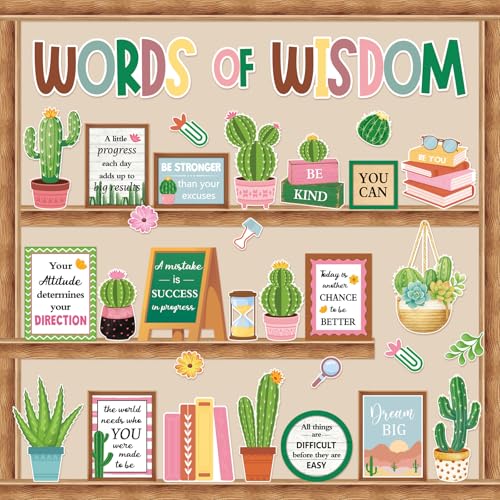 Mooliwe 57 Pcs Cactus Bulletin Board Set Inspirational...