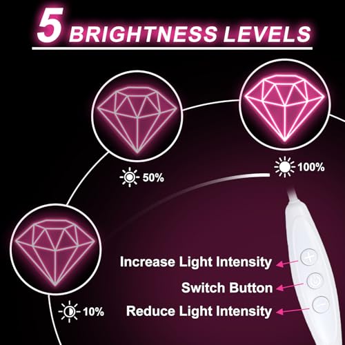 Image of Pink Diamond Neon Sign for Bedroom Wedding Bar Romantic Glam Wall Decor | Pink glow symbolizes love, confidence, and celebration, ideal for bedrooms, weddings, parties, bars, and glam spaces