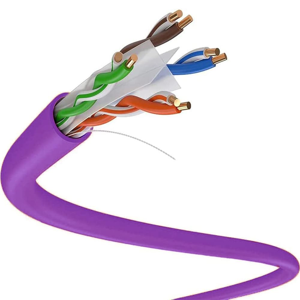 Dripstone Ipstone CAT6 - Cavo solido UTP da 304,8 m, 23 AWG, LAN, Ethernet, cavo RJ45, colore: viola