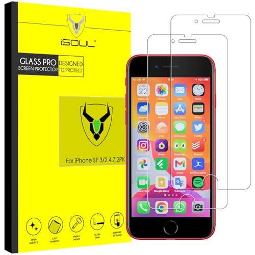 [4 Pack] Screen Protector for Apple iPhone 7 8 Tempered Glass Film 9h HD iSOUL, Premium Accessories 0.30mm Shatterproof Protectors 4.7 Inch [Ultra Strong] [Case Friendly] [3D Touch Compatible]