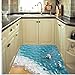 Produktbild Gamloious Wandaufkleber Dolphin 3D-Boden-Aufkleber Bodenbelag Küche Badezimmer Harz Removable Seestern Dolphin Zimmer Fussboden Aufkleber Badkamer schwarz