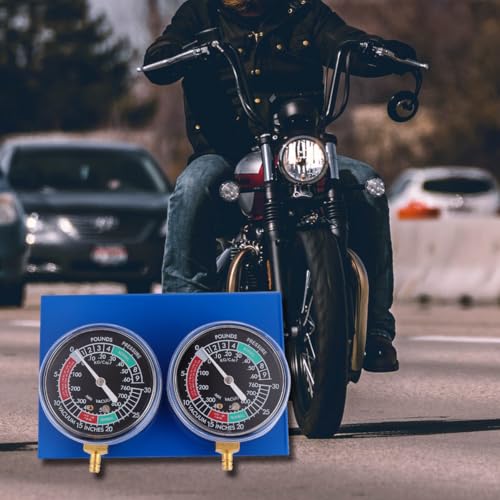 Manómetro de vacío con base metálica resistente Healeved de 2 vías 4