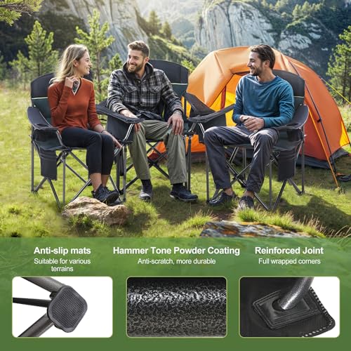 Image of LET'S CAMP Oversized Folding Camping Chair Portable Outdoor Heavy Duty