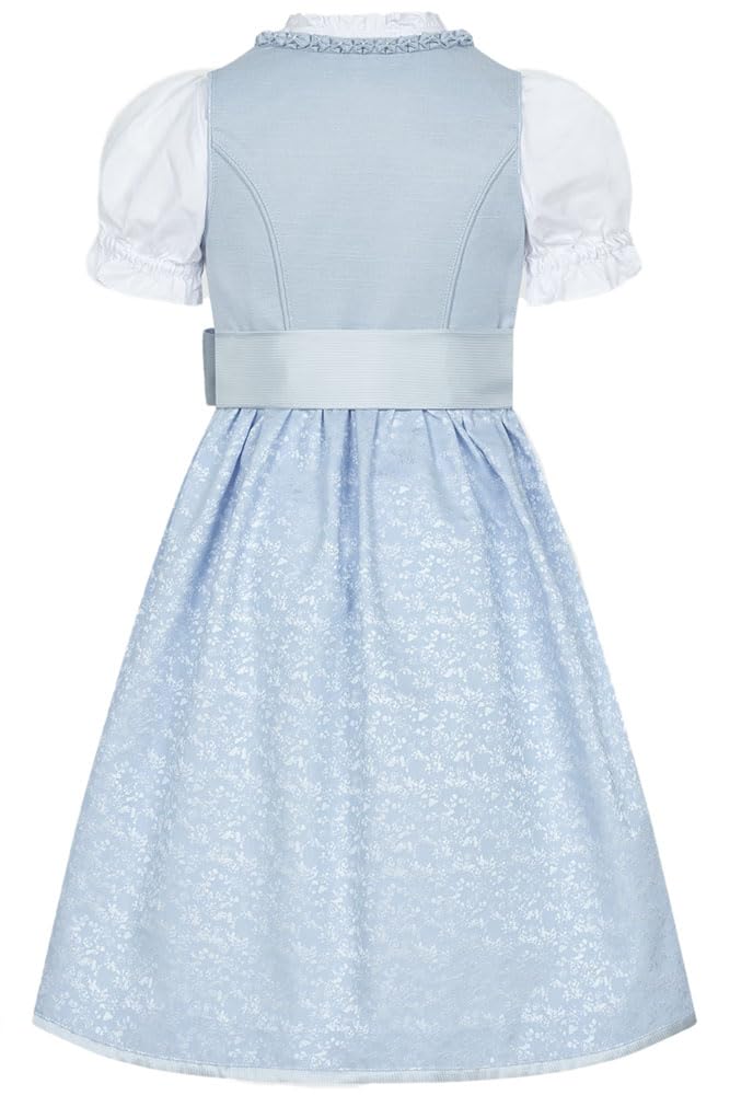 Krüger Kinderdirndl Oceana hellblau | Schlichtes Dirndl für Mädchen | inkl Bluse