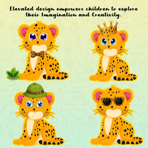 Image of CodersParadise Jungle Animal Make-a-Face Sticker Activity Set, 12 Sticker Sheets, Zebra, Panda, Elephant, Leopard, Bear & Raccoon Face Stickers, DIY Craft for Kids, Birthday Party Favors