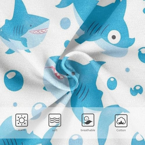 Wusikd Cute Baby Sharks Girls' Underwear Cotton Bubbles Waves Girls Briefs Soft Toddler Underwear 2T2