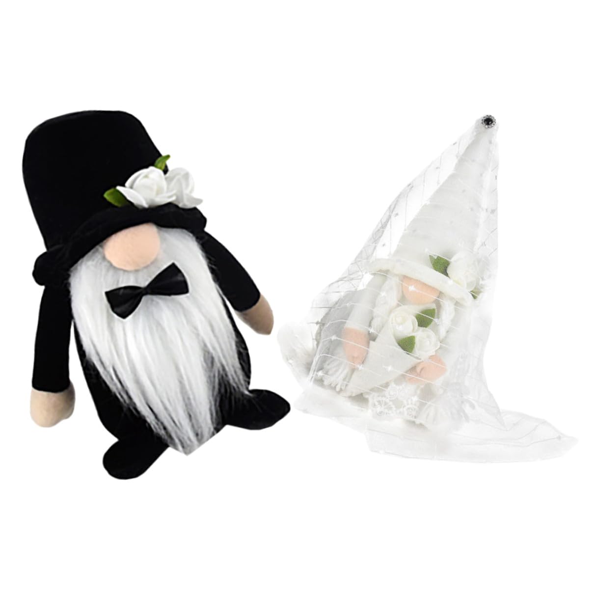 2 Stück Plüsch Hochzeitsgnome Braut Bräutigam Dekofigur Tischdeko aus Langlebigem Material für Hochzeitsfeier