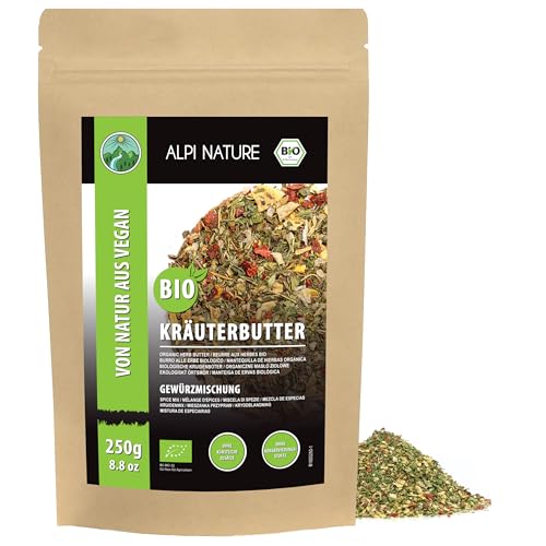 Alpi Nature Especias para Mantequilla de Hierbas Orgánicas 250g, Condimento de Mantequilla de Ajo