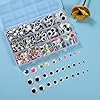 Hudinsun 600pcs Black and Multi Colors Wiggle Googly Eyes Self Adhesive, 6mm 8mm 10mm 12mm 15mm 20mm Small and Large Googly Eyes for Crafts #2