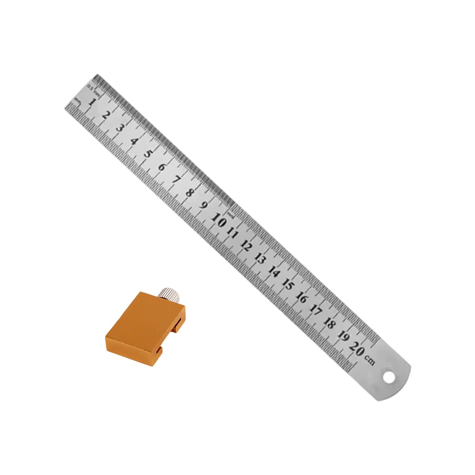 Zwwaazhf 20Cm Woodworking Ruler With Positioning Block, 50Cm Aluminum Measuring Tool For Furniture Assembly Workshop Metal Measuring Ruler