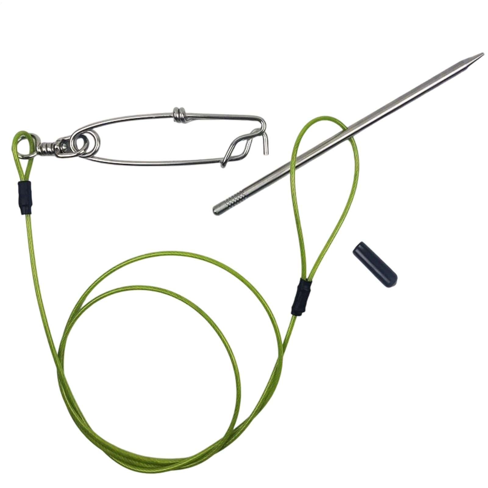 Fishing Stringer Heavy Duty 120cm 3.94FT, Stainless Steel Clasp Cable Fish Lock with Needle and Quick Release Clip for Saltwater Freshwater Sea Boat Spearfishing
