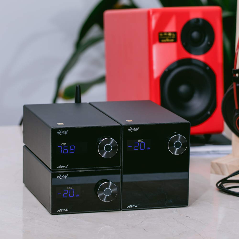 SABAJ A20a amplificador de potencia estéreo balanceado Receptor 2 Infineon MA12070 Chip Hi-Fi Class D Amp 150W x 2Ω XLR RCA para altavoces domésticos con control remoto