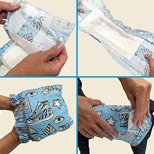 Croci Dog Nappy Pop - Saugtuch für Rüden, Größe XL - Ø 60-85 cm, hygienische Hundepipiwindelhose, Verstellbarer Klebeverschluss, 12 STK
