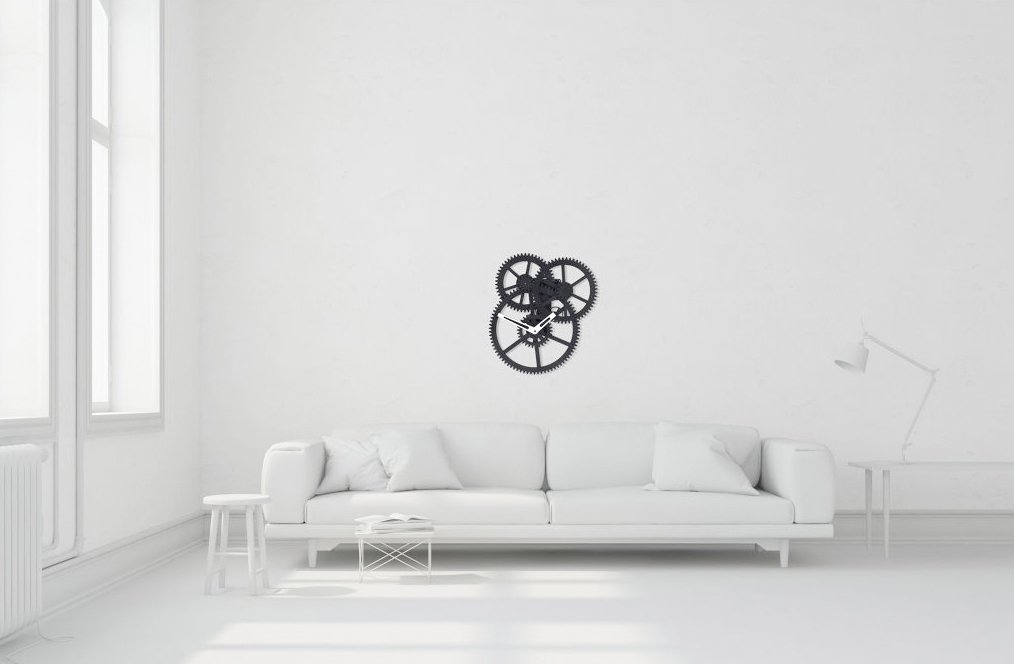 Amazon.co.jp: Kikkerland Black Triple Gear Wall Clock : ホーム
