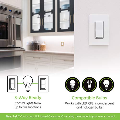 Enbrighten Z-Wave Plus Light Dimmer With Quickfit & Simplewire, Compatible With Alexa, Google Assistant, Zwave Hub Required, Repeater/Range Extender, 3-Way, White & Light Almond, Smart Switch, 52252 #TOP4