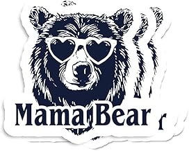 (3pcs) Mama Bear Sticker - Mamma Bear Sticker - Mom Mommy Momma Sticker - Family Sticker - Mama Rocks Sticker - Mother Sticker - Bottle Sticker - Computer Sticker (Size 3""), White