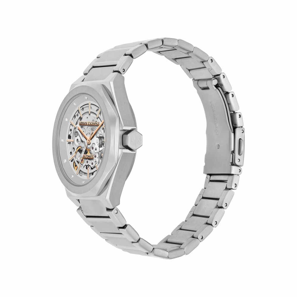 Armani Exchange Orologio da donna, Movimento automatico a tre lancette e cassa da 36 mm con cinturino in acciaio inossidabile