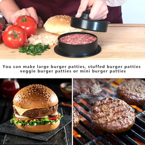 SOGHO Burgerpresse Mit 100 Blatt Burger Papier,Burger Pattie Presse 4 In 1 Set,Hamburgerpresse,Patty Presse,Burger Presse,Burger Maker,Burger Patty Presse,Patties Presse Für Leckere Hamburger,Patties
