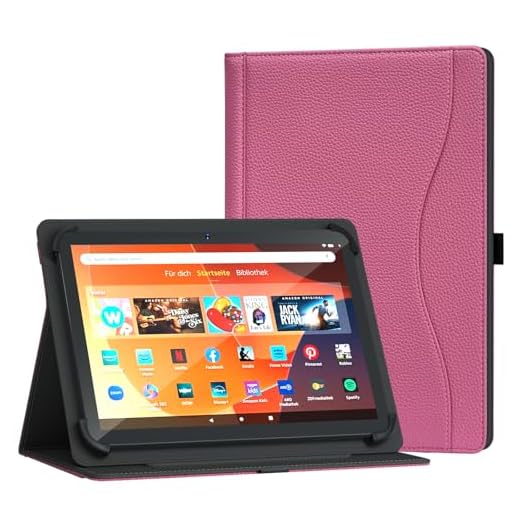 XunyLyee Universal Hülle für 10,1 Zoll Tablet, 10-11 Zoll Hülle, Multiwinkel-Ständerhülle mit Tasche für Android-Tablet 9,6-11 Zoll, Pink
