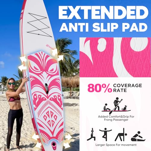 Image of Inflatable Paddle Board, Stand Up Paddle Board | Stable Design with Non-Slip Comfort Deck, Portable Travel Paddle Board