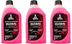 Kit 3 Litros Aditivo Radiador Global Rosa Pronto Para Uso Original Tirreno