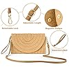 Aucuu Pochette en Paille pour Femme, Pochette d'embrayage avec Bandoulière Réglable, Sac à bandoulière Tissé à La Main Vintage Sacs à Main d'été Plage #2