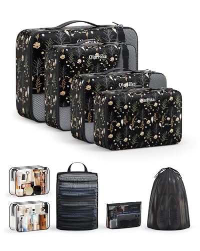 Image of OlarHike 9 Set Packing Cubes for Travel,Gifts for Women Mom,Anti-Tearing Suitcase Organizer,with Over 1000 pcs Mesh Holes,Vacation Essentials & Accessories for Cruise Ship