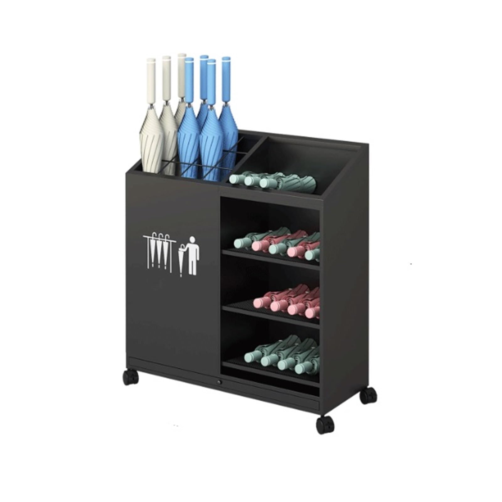SONGYL-20249 Umbrella Stand Umbrella Stand For Hotel Lobbies, Commercial Spaces, Offices, And Classrooms Entryway(Black,Medium)